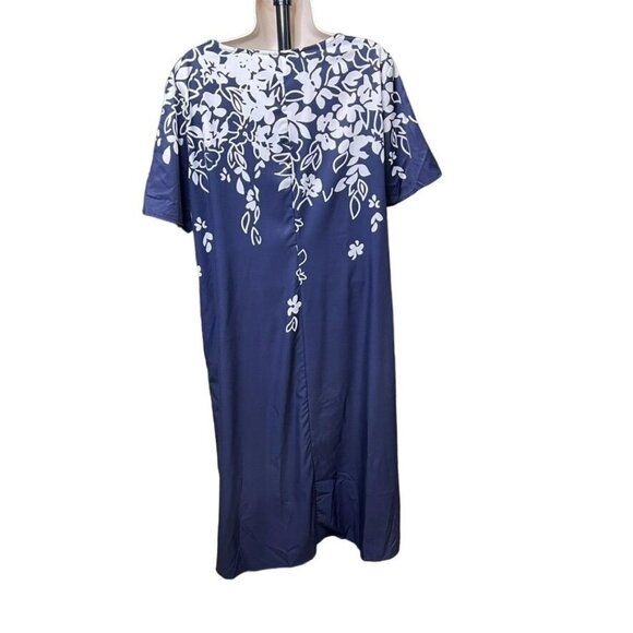 Womens Hawaian Style Shift Dress Noracora  Floral u Size XXL 14 Modest Round Nec - Picture 7 of 9